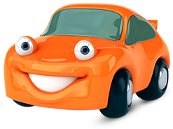 orange car cartoon